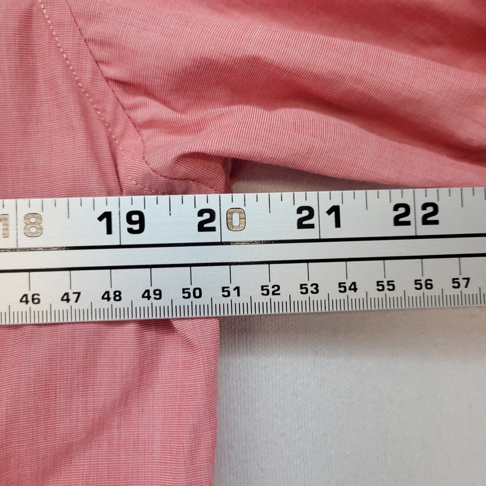 Banana Republic Shirt Mens Medium Coral Pink Grant Slim Fit Luxe Stretch Poplin